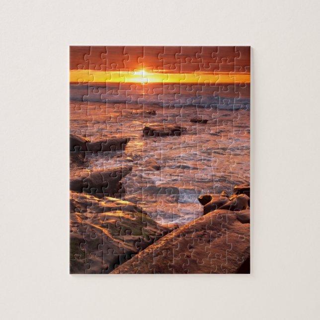 Puzzle Charcas de marea al atardecer, California (Vertical)