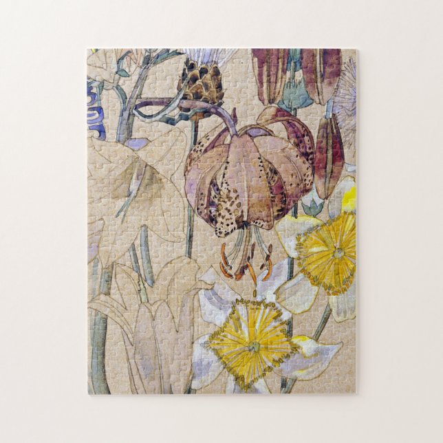 Puzzle Charles Rennie MackMacintosh - Mont Louis - Flor (Vertical)