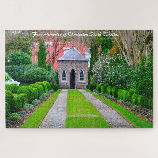 Puzzle Charleston Carolina del Sur. Navidad Greetings Jig (Horizontal)