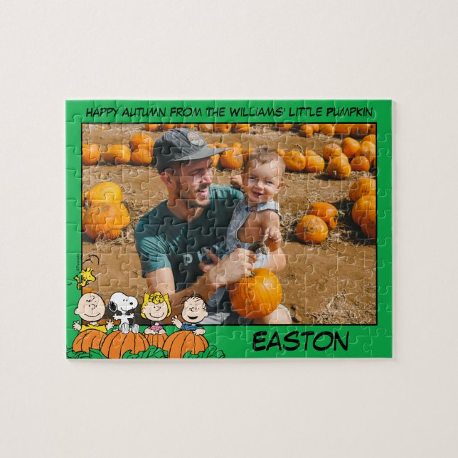Puzzle Charlie Brown y la Personalizado de calabaza de pa (Horizontal)