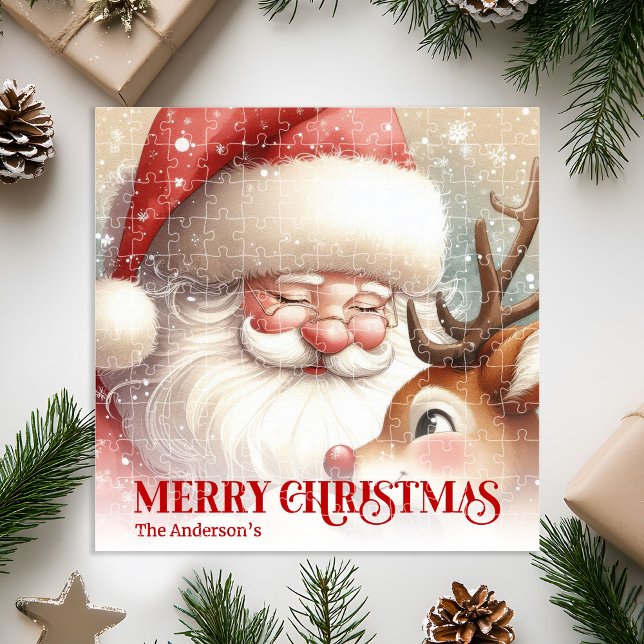 Puzzle Charming Santa Claus Rudolph Personalized Kids  (Charming Santa Claus Rudolph Personalized Kids Gift Puzzle

)