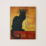 Puzzle Chat Noir - Ilustracion viejo de gato negro<br><div class="desc">Cabina europea vintage,  sala de música,  baile,  anuncios de entretenimiento</div>
