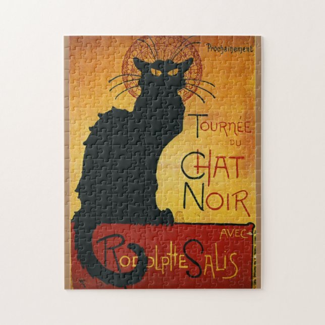 Puzzle Chat Noir - Ilustracion viejo de gato negro (Vertical)
