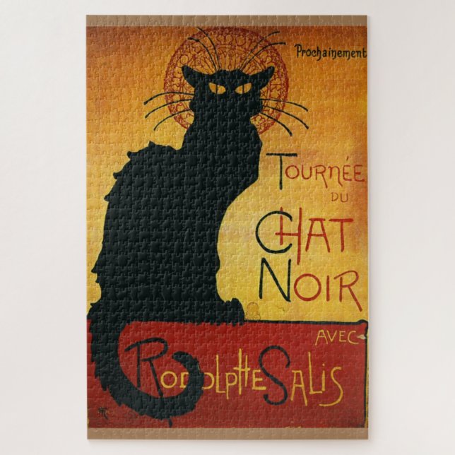 Puzzle Chat Noir - Ilustracion viejo de gato negro (Vertical)