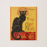 Puzzle Chat Noir Steinlen Belle Epoque Vintage Art<br><div class="desc">Dibujo publicitario del ilustrador francés Théophile Alexandre Steinlen</div>