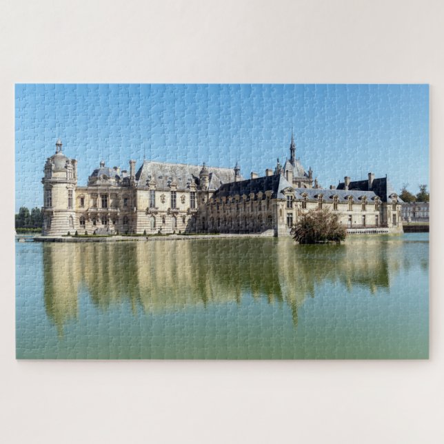 Puzzle Chateau de Chantilly con reflexión en el lago (Horizontal)