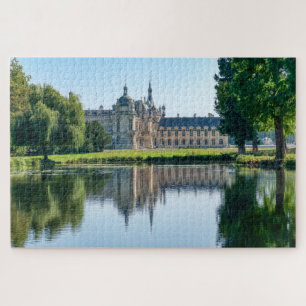 Puzzle Chateau de Chantilly y reflexión en un estanque