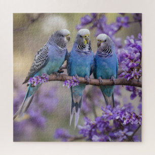 Puzzle Chatter De Árbol Superior: Budgies Azules En El Ár