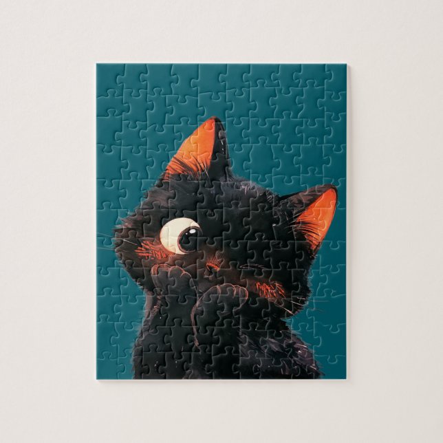 Puzzle Cheeky Little Black Kitten (Vertical)