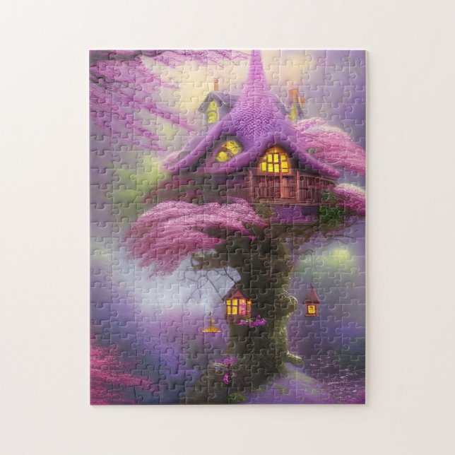Puzzle Cherry Blossom Fairy House Fantasy   (Vertical)