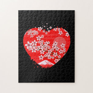 Puzzle Cherry Blossom Heart