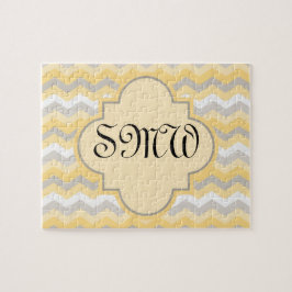 Puzzle Chevron amarillo/gris Zigzag