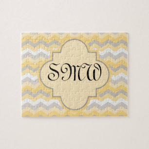 Puzzle Chevron amarillo/gris Zigzag