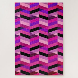 Puzzle Chevron/Herringbone abstracto   Púrpuras y Violeta