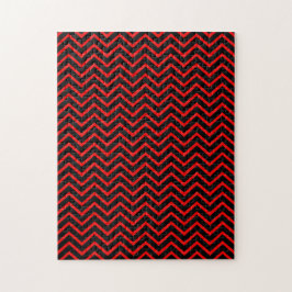 Puzzle Chevron negro y rojo oscuro