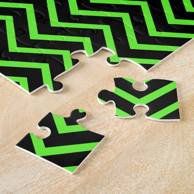 Puzzle Chevron verde y negro (Lado)