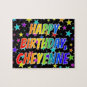 Puzzle "CHEYENNE" Nombre, Diversión "FELIZ CUMPLEAÑOS"