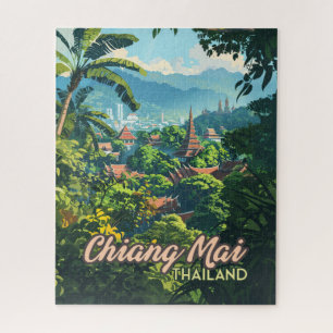Puzzle Chiang Mai Tailandia Templos de Asia Montañas Vint