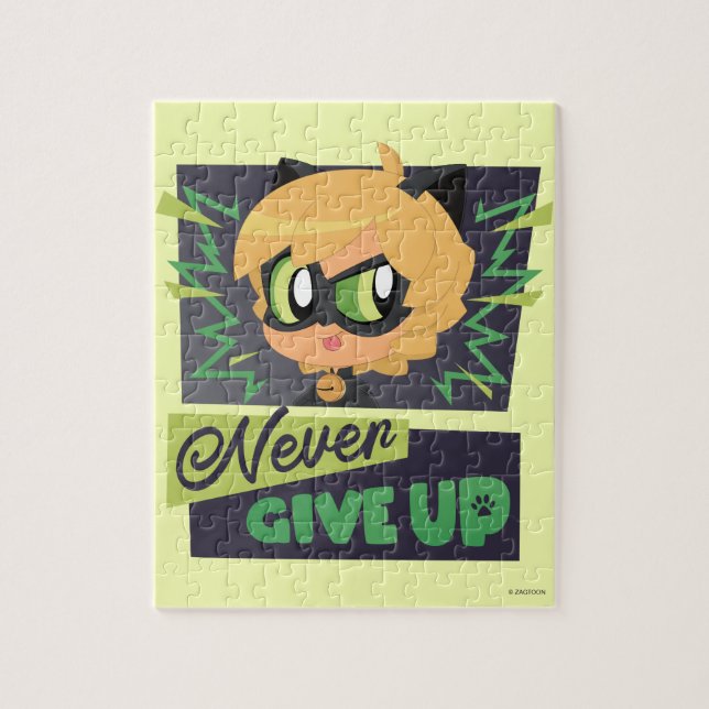 Puzzle Chibi Cat Noir Nunca se rinde (Vertical)
