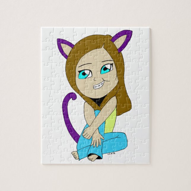 Puzzle chibi catgirl en español (Vertical)