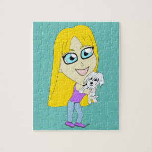 Puzzle Chibi con un cachorro