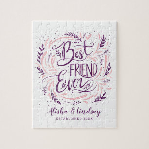 Puzzle Chic con letras a mano Mejor amiga personalizada