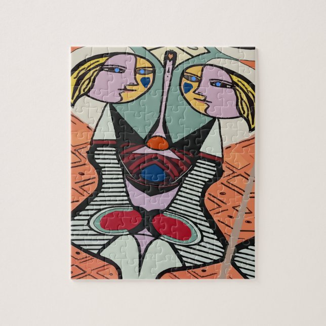 Puzzle Chica abstracto en el comprimido (Vertical)