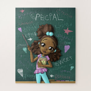 Puzzle Chica afroamericano feliz