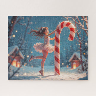 Puzzle Chica Anime Bailarina y Caña de Caramelo de Navida