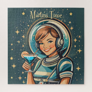 Puzzle Chica Astro Futurista Retro Tiempo de Martini