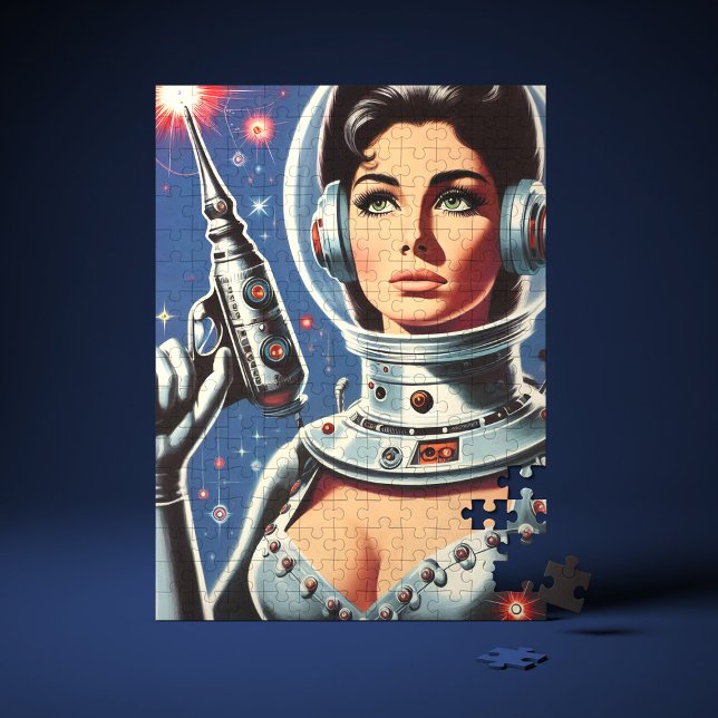 Puzzle Chica Astronauta de Ciencia Ficción Vintage (Subido por el creador)