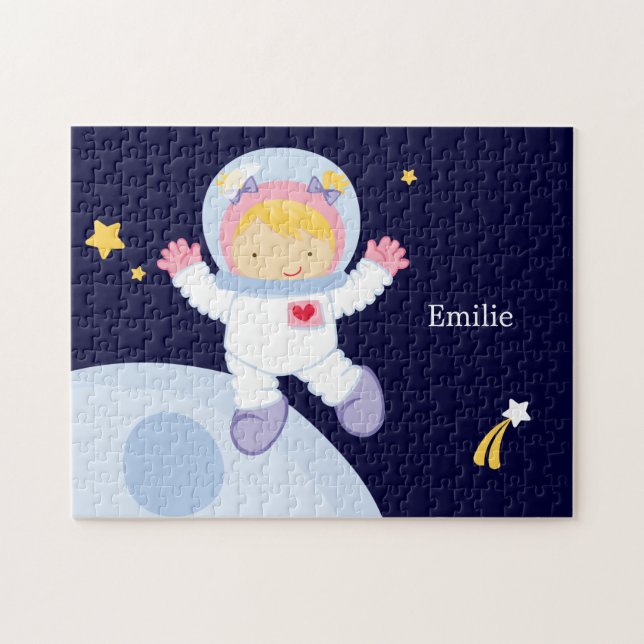 Puzzle Chica astronauta niño personalizado (Horizontal)