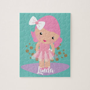 Puzzle Chica Bailarina Bonita Personaje Brillo Falso