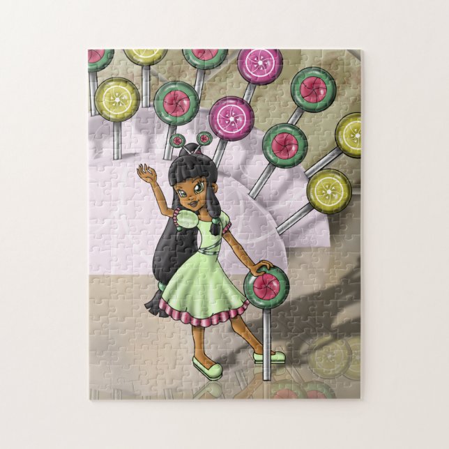 Puzzle Chica birracial y ollipops (Vertical)