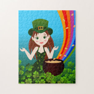 Puzzle Chica celebra a Saint Patrick