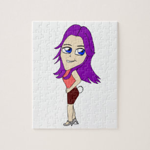 Puzzle chica chibi con cola de conejo