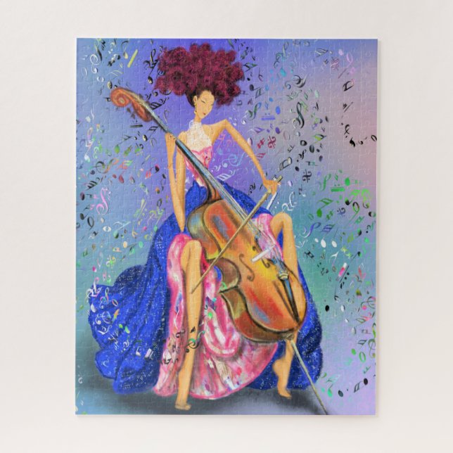 Puzzle Chica con Cello - Fantastic Melody - Drawing  (Vertical)