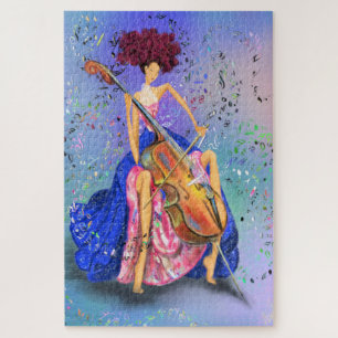 Puzzle Chica con Cello - Fantastic Melody - Drawing Art