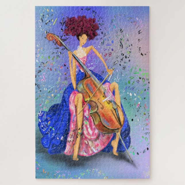 Puzzle Chica con Cello - Fantastic Melody - Drawing Art (Vertical)