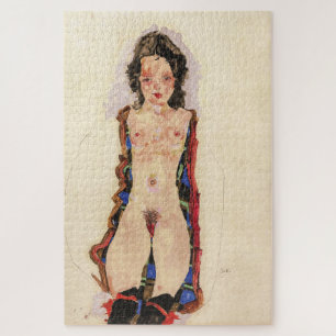 Puzzle Chica con ligas rojas   Egon Schiele  