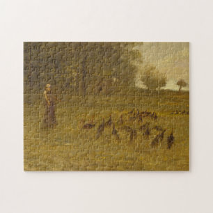 Puzzle Chica con los pavos