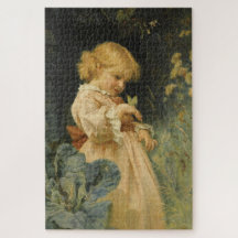 Chica con mariposa amarilla (por Frederick Morgan)