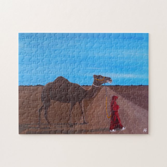 Puzzle Chica con pintura de camello de Alfred Fox (Horizontal)