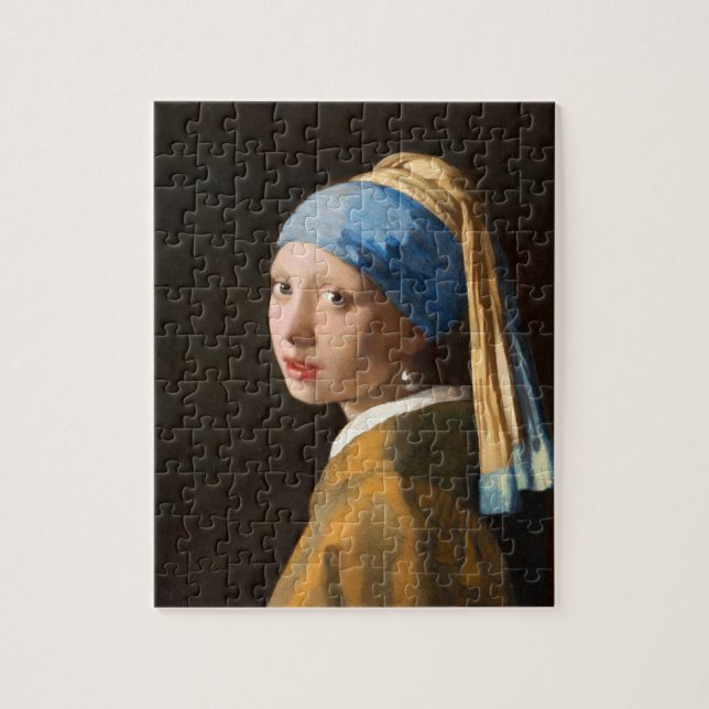 Puzzle Chica con pintura de retrato perla (Vertical)