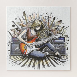 Puzzle Chica con vibraciones musicales