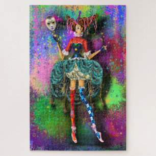 Puzzle Chica de Carnaval Bromista de payasos de rompecabe