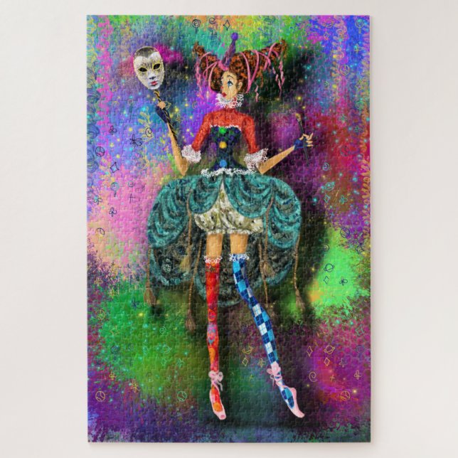 Puzzle Chica de Carnaval Bromista de payasos de rompecabe (Vertical)
