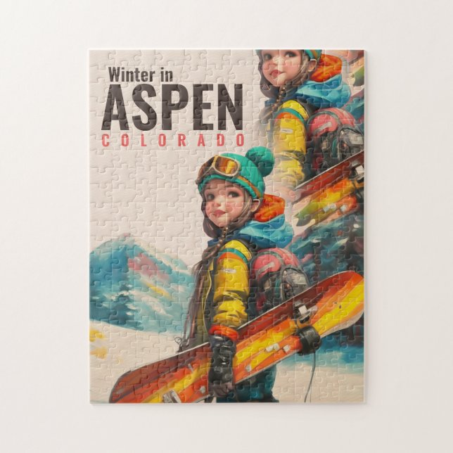 Puzzle Chica de cosecha de agua Aspen Colorado (Vertical)
