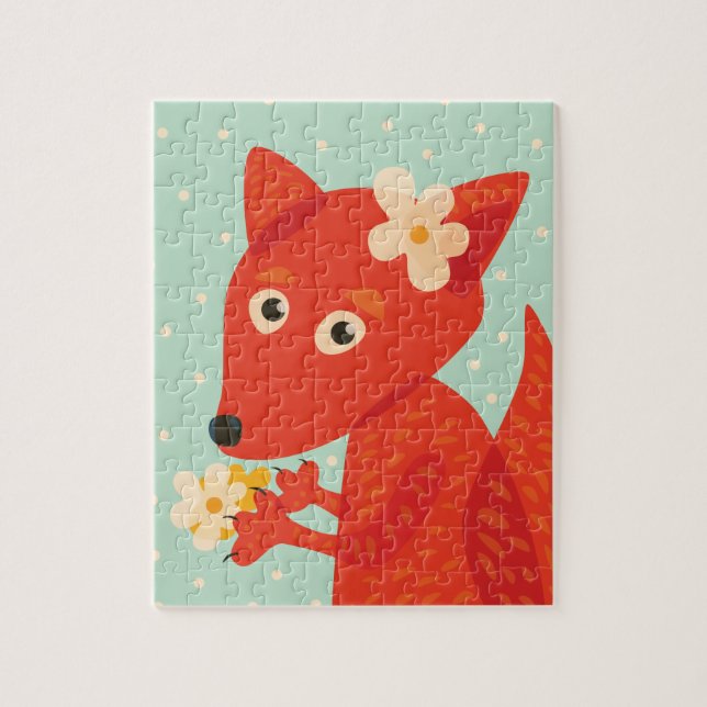 Puzzle Chica de Cute Personalizado Fox (Vertical)