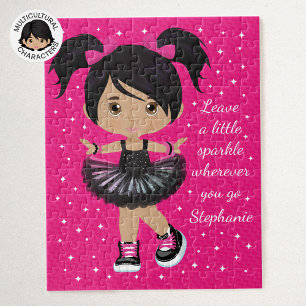 Puzzle Chica de destello multicultural personalizado